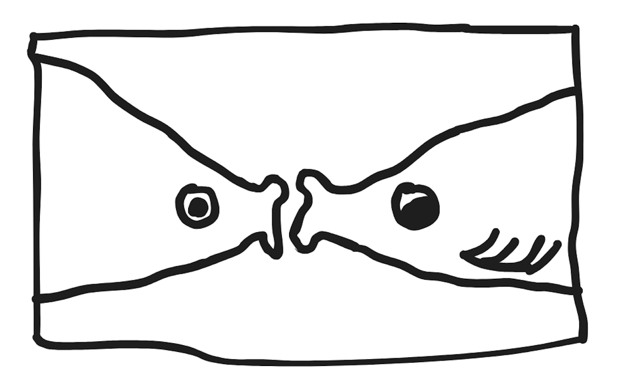 two fishes kissing